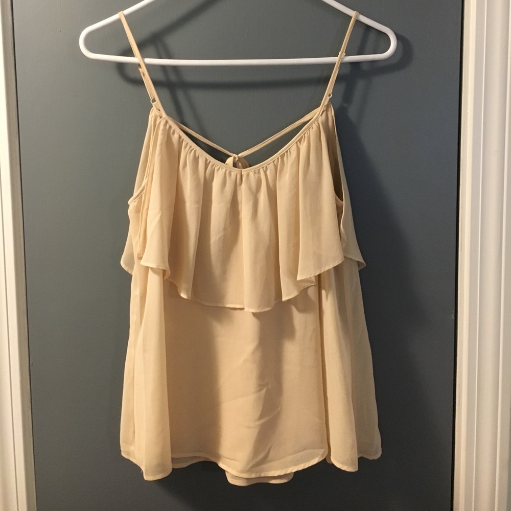 Cream chiffon tank top